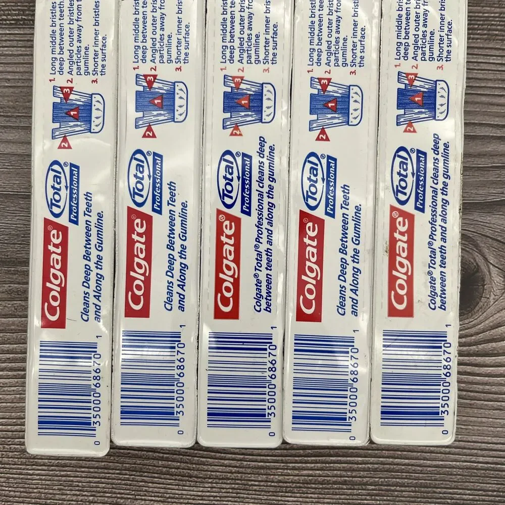 5 LOT Colgate Total Precision Vintage NOS Triple Action Bristles Soft Compact 75